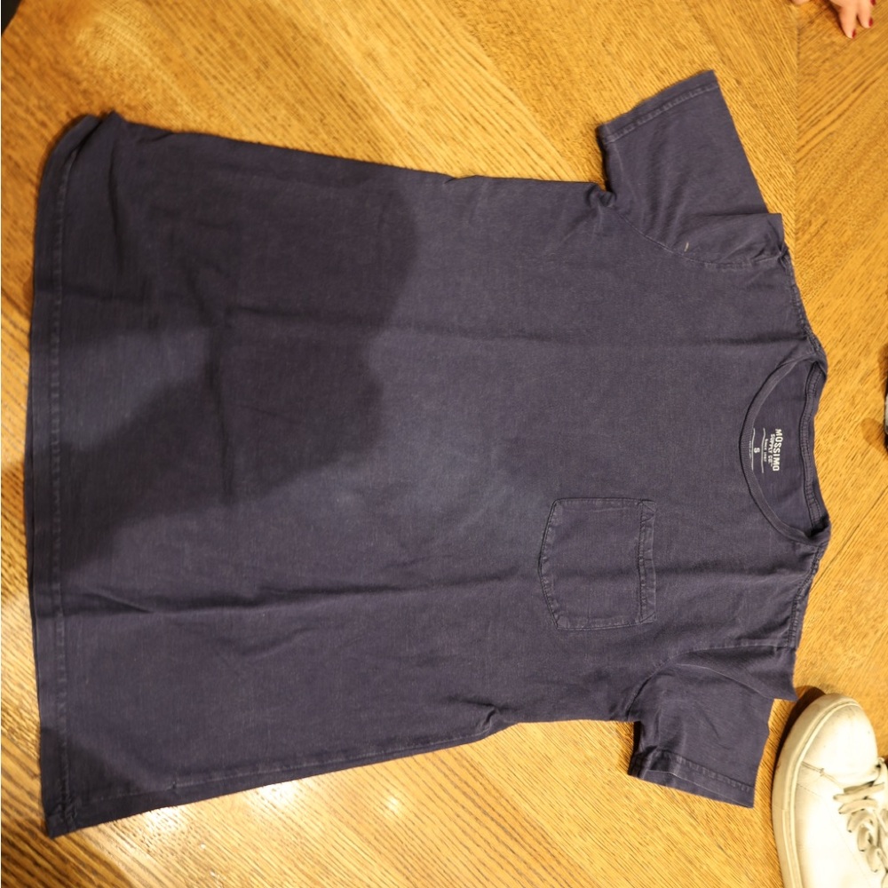 Massimo Dark Blue Tee with Pocket